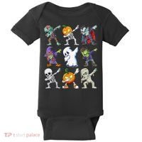 Dabbing Halloween Boys Skeleton Zombie Scary Pumpkin Mummy Baby Bodysuit thumb 0