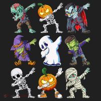 Dabbing Halloween Boys Skeleton Zombie Scary Pumpkin Mummy Hat thumb 2