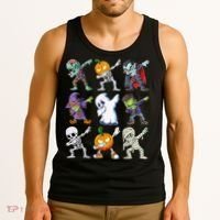 Dabbing Halloween Boys Skeleton Zombie Scary Pumpkin Mummy Tank Top thumb 3