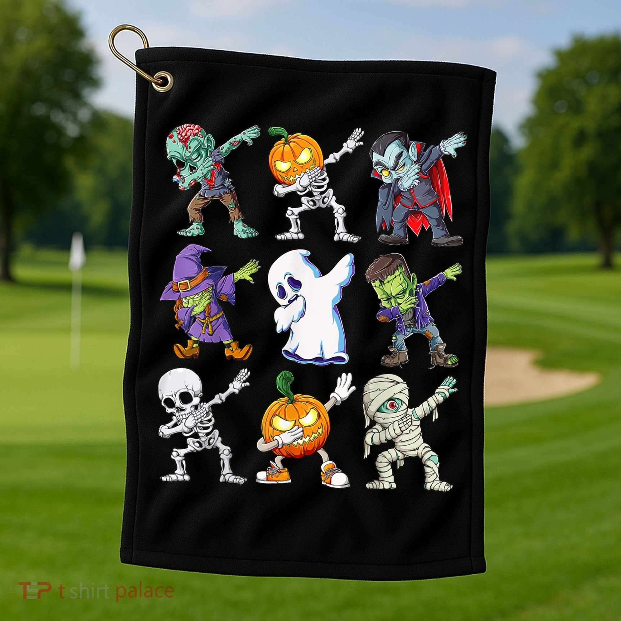Dabbing Halloween Boys Skeleton Zombie Scary Pumpkin Mummy Golf Towel