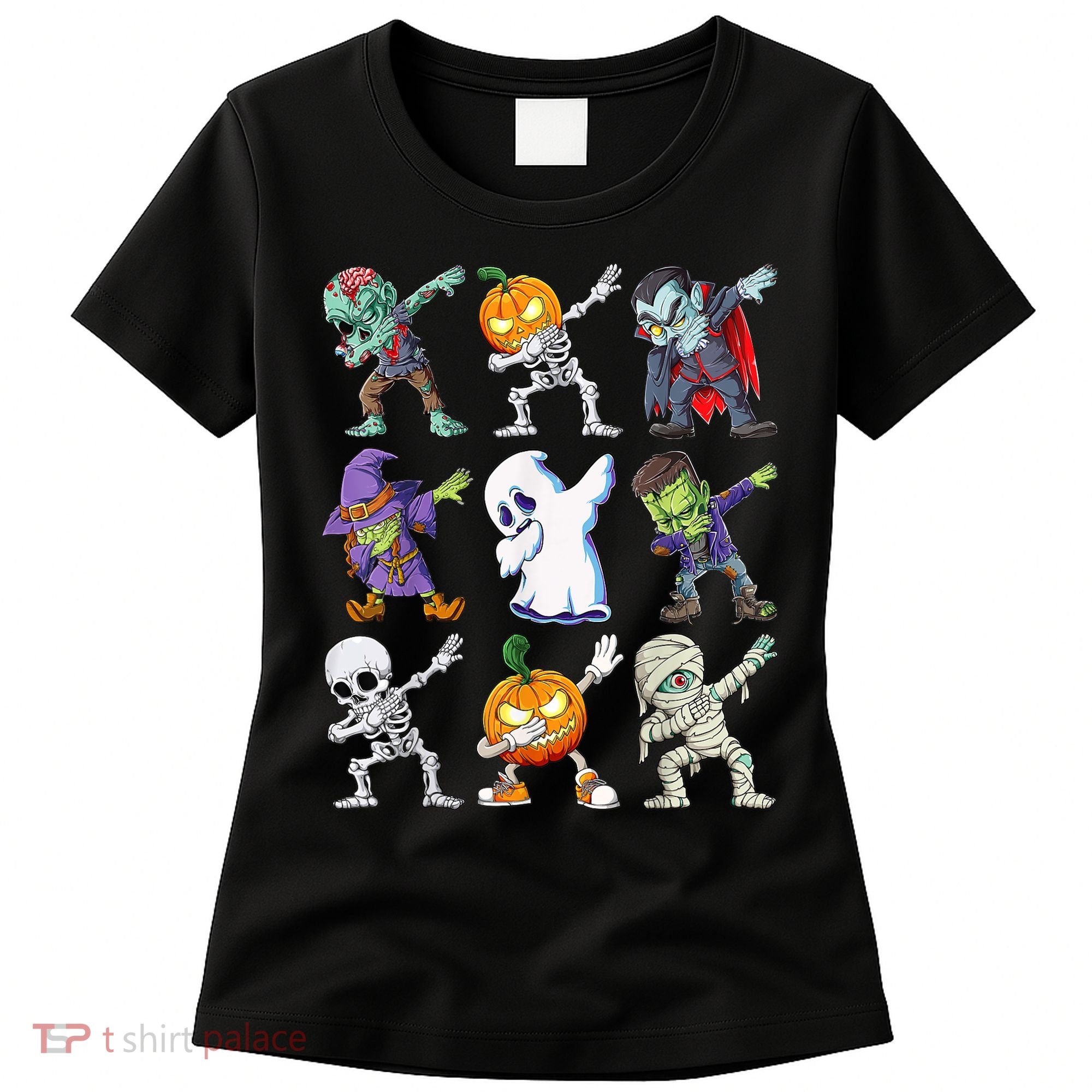Dabbing Halloween Boys Skeleton Zombie Scary Pumpkin Mummy Women's T-Shirt