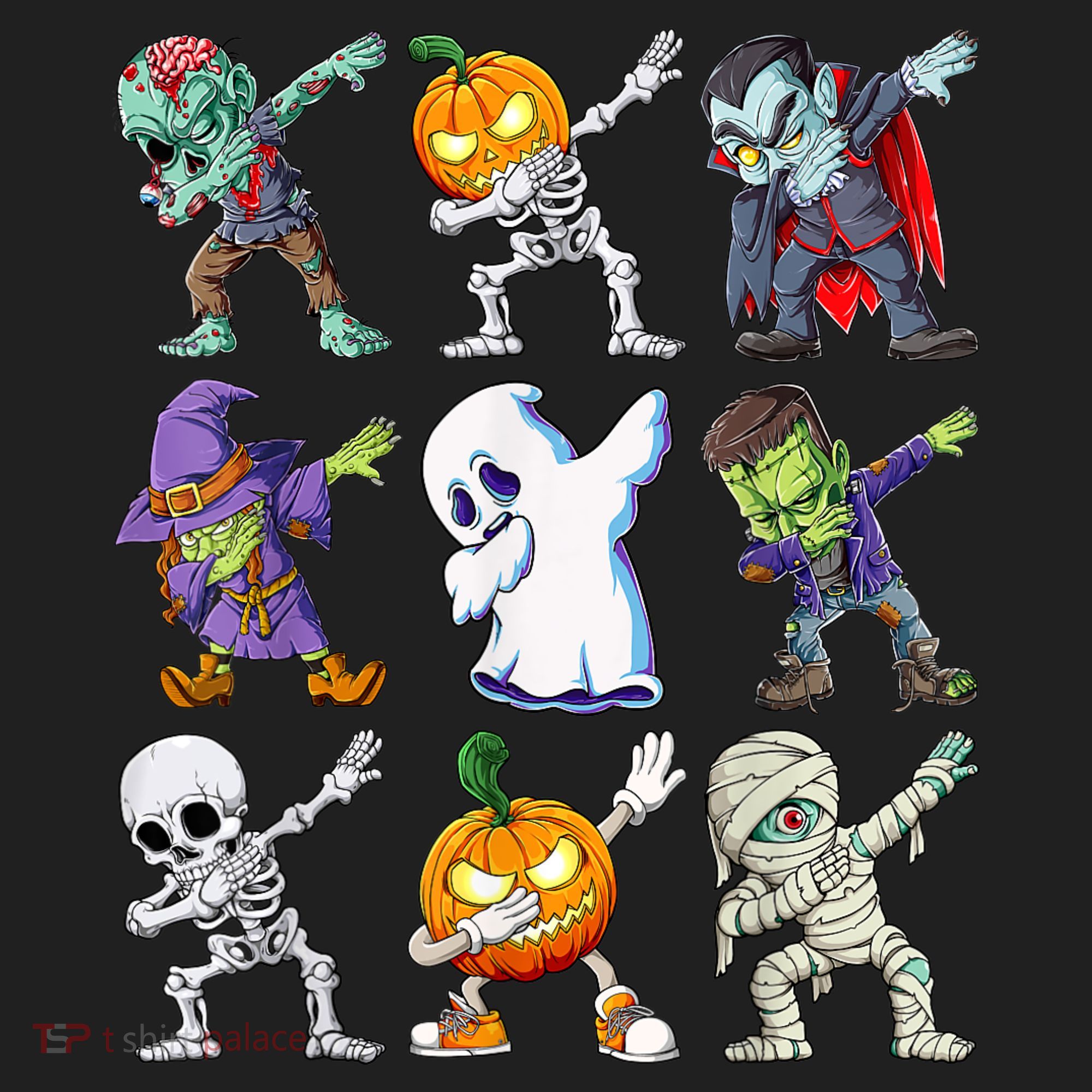 Dabbing Halloween Boys Skeleton Zombie Scary Pumpkin Mummy Women's Sweatshirt