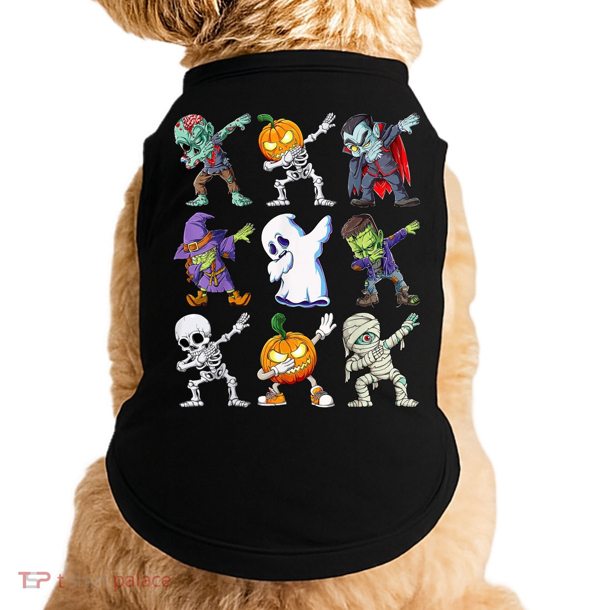 Dabbing Halloween Boys Skeleton Zombie Scary Pumpkin Mummy Doggie Tank