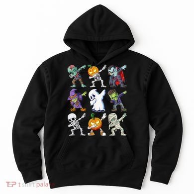 Dabbing Halloween Boys Skeleton Zombie Scary Pumpkin Mummy Hoodie