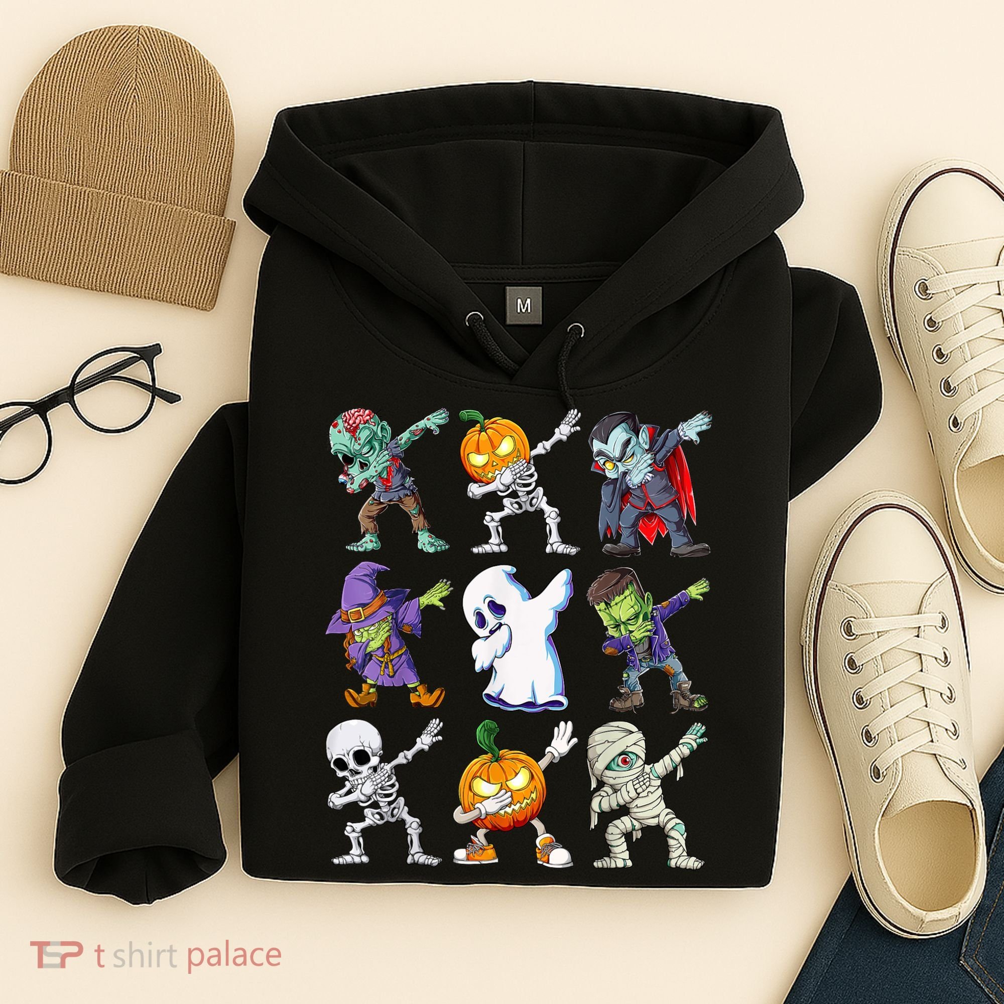 Dabbing Halloween Boys Skeleton Zombie Scary Pumpkin Mummy Hoodie
