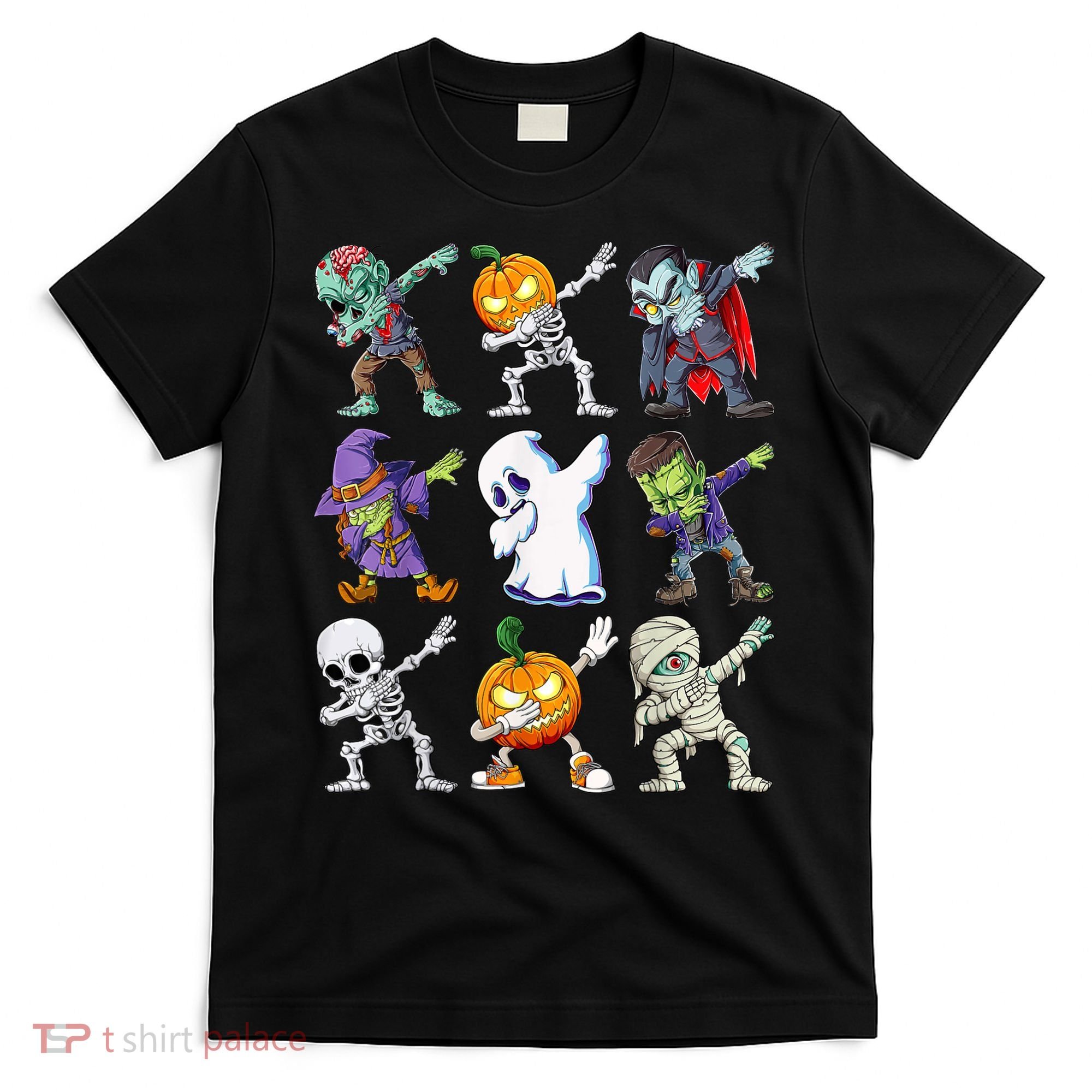 Dabbing Halloween Boys Skeleton Zombie Scary Pumpkin Mummy T-Shirt