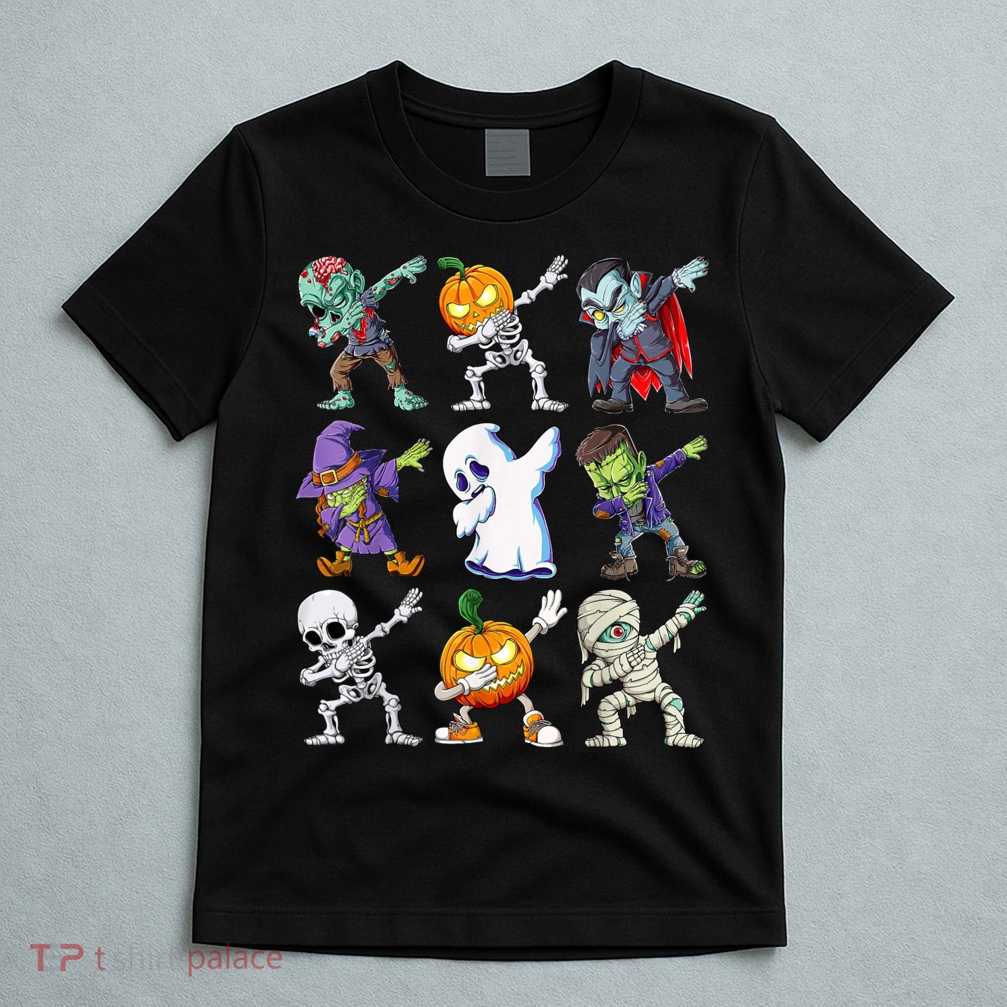 Dabbing Halloween Boys Skeleton Zombie Scary Pumpkin Mummy T-Shirt
