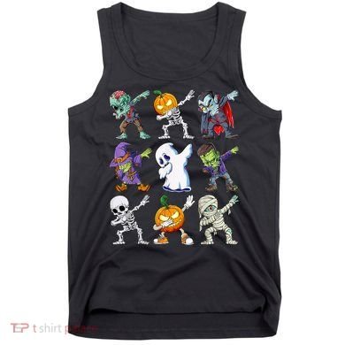 Dabbing Halloween Boys Skeleton Zombie Scary Pumpkin Mummy Tank Top