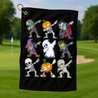 Dabbing Halloween Boys Skeleton Zombie Scary Pumpkin Mummy Golf Towel thumb 1