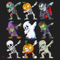 Dabbing Halloween Boys Skeleton Zombie Scary Pumpkin Mummy Golf Towel thumb 3