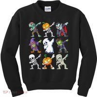 Dabbing Halloween Boys Skeleton Zombie Scary Pumpkin Mummy Kids Sweatshirt thumb 0