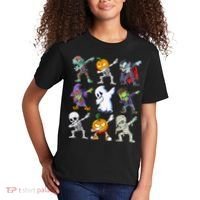 Dabbing Halloween Boys Skeleton Zombie Scary Pumpkin Mummy Kids T-Shirt thumb 2