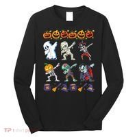 Dabbing Halloween Boys Skeleton Zombie Scary Pumpkin Mummy Long Sleeve Shirt thumb 0