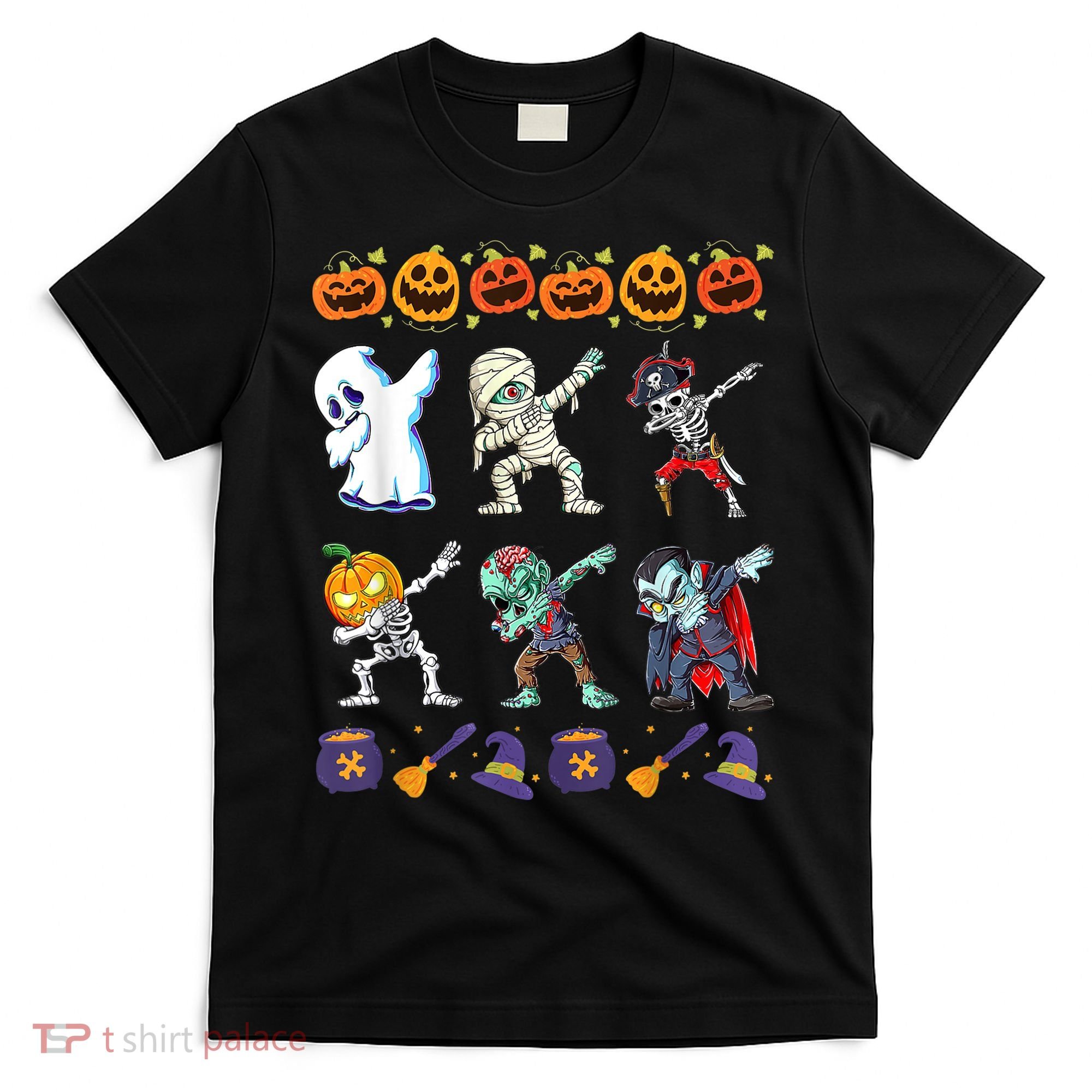 Dabbing Halloween Boys Skeleton Zombie Scary Pumpkin Mummy T-Shirt