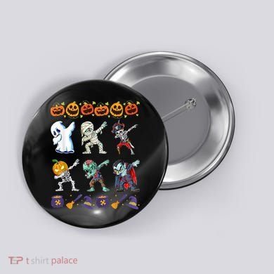 Dabbing Halloween Boys Skeleton Zombie Scary Pumpkin Mummy Button
