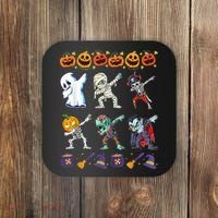 Dabbing Halloween Boys Skeleton Zombie Scary Pumpkin Mummy Coaster thumb 0