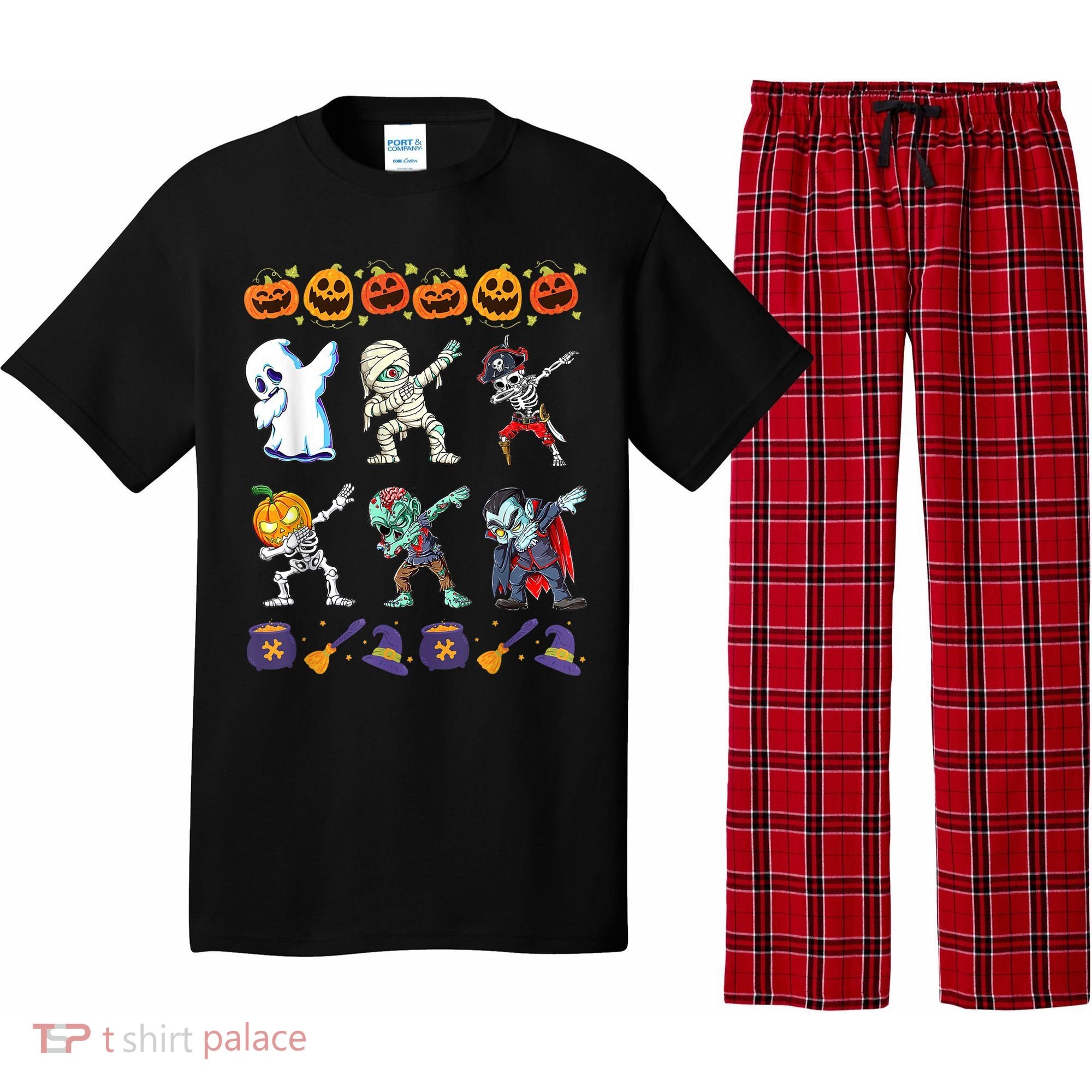 Dabbing Halloween Boys Skeleton Zombie Scary Pumpkin Mummy Pajama Set