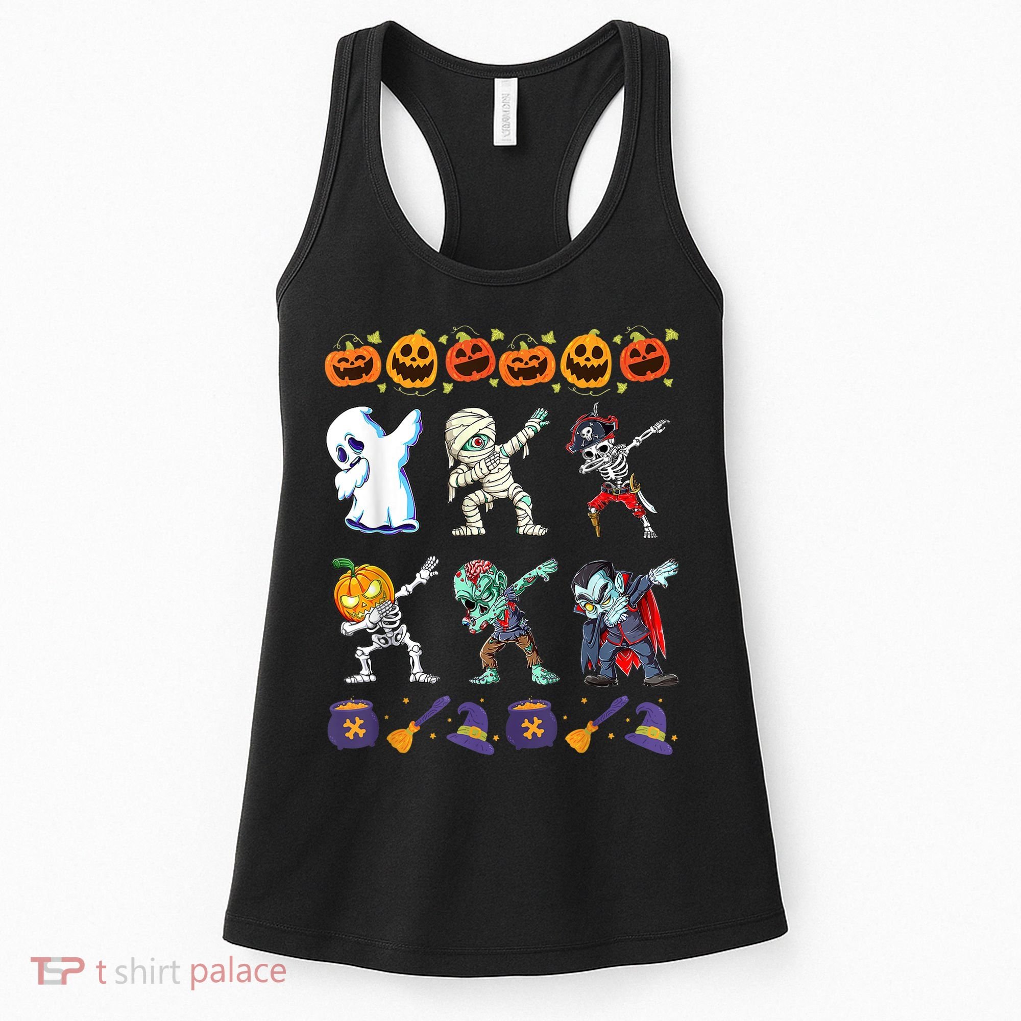 Dabbing Halloween Boys Skeleton Zombie Scary Pumpkin Mummy Women's Tank Top