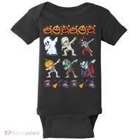 Dabbing Halloween Boys Skeleton Zombie Scary Pumpkin Mummy Baby Bodysuit thumb 0