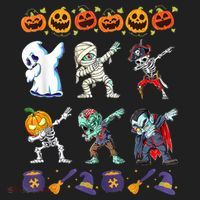 Dabbing Halloween Boys Skeleton Zombie Scary Pumpkin Mummy Hat thumb 2