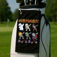 Dabbing Halloween Boys Skeleton Zombie Scary Pumpkin Mummy Golf Towel thumb 2