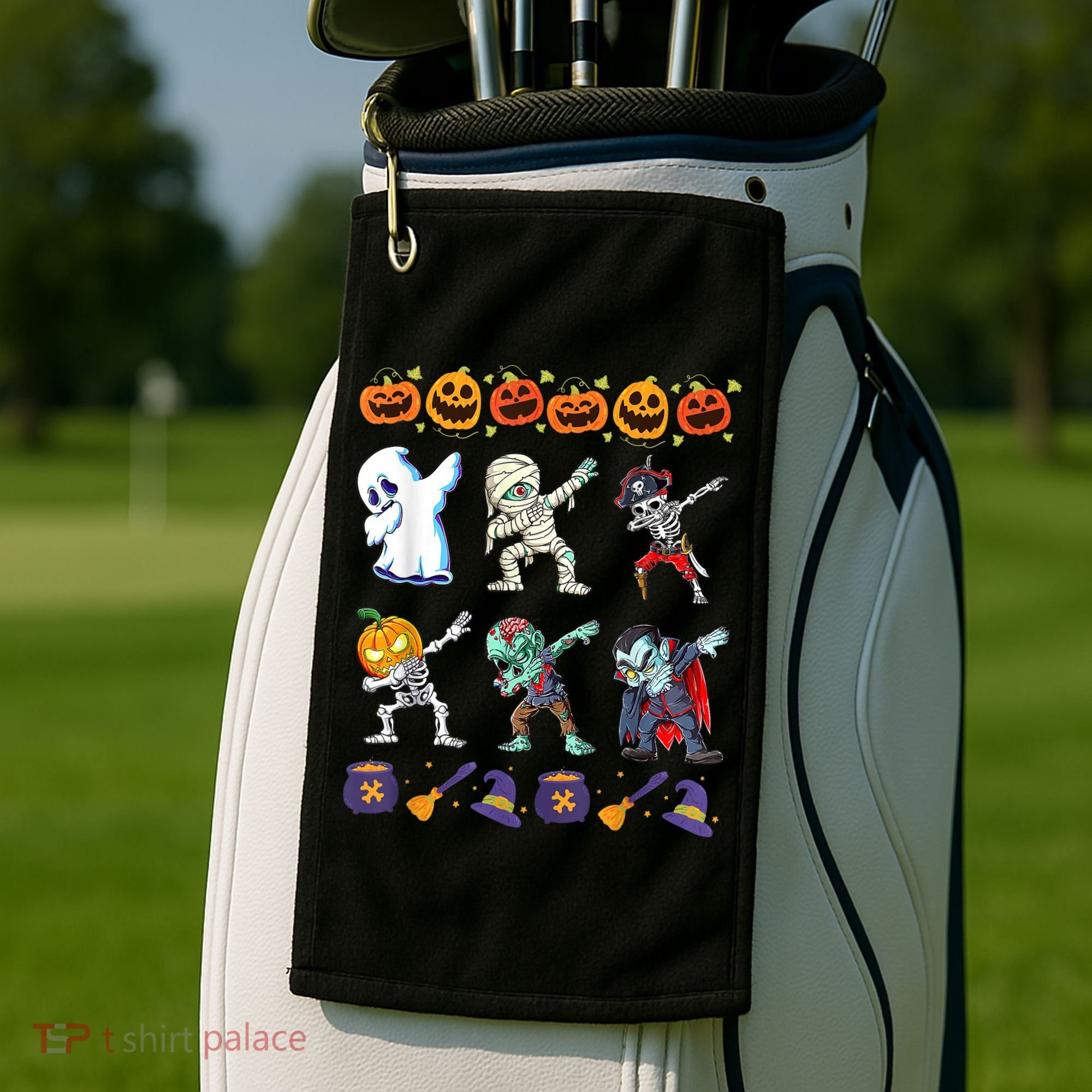 Dabbing Halloween Boys Skeleton Zombie Scary Pumpkin Mummy Golf Towel