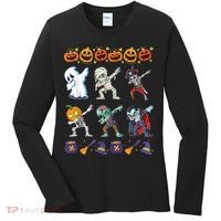 Dabbing Halloween Boys Skeleton Zombie Scary Pumpkin Mummy Women's Long Sleeve Shirt thumb 0