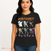 Dabbing Halloween Boys Skeleton Zombie Scary Pumpkin Mummy Women's T-Shirt thumb 4