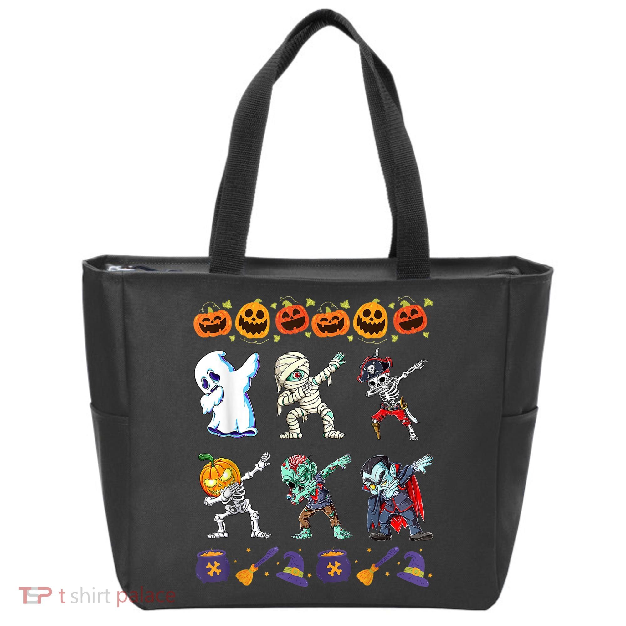 Dabbing Halloween Boys Skeleton Zombie Scary Pumpkin Mummy Tote Bag