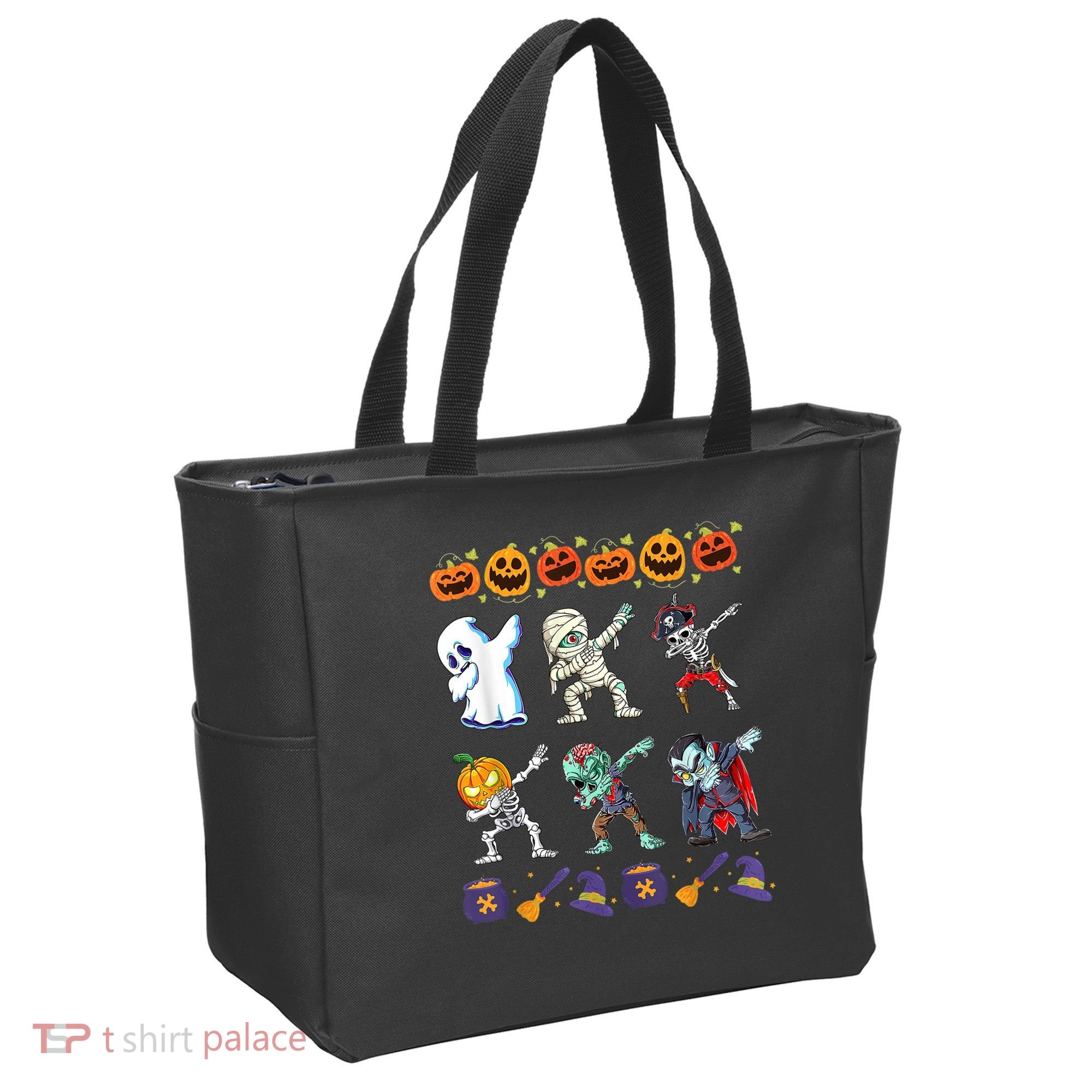 Dabbing Halloween Boys Skeleton Zombie Scary Pumpkin Mummy Tote Bag