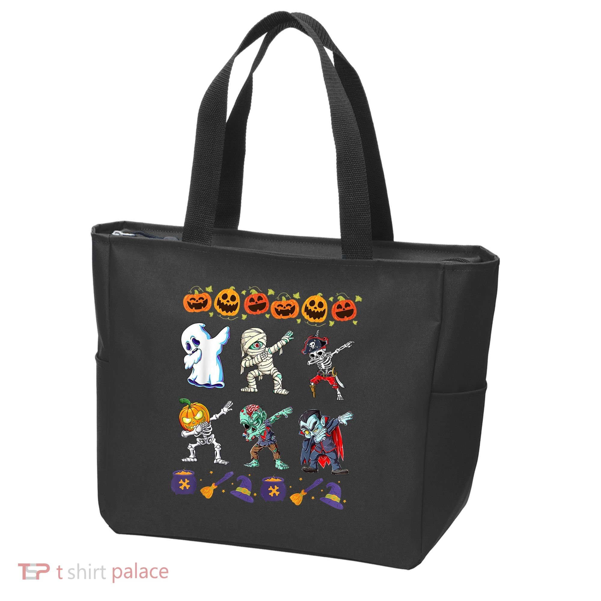 Dabbing Halloween Boys Skeleton Zombie Scary Pumpkin Mummy Tote Bag