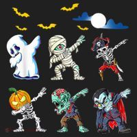 Dabbing Halloween Boys Skeleton Zombie Scary Pumpkin Mummy Women's Sweatshirt thumb 2
