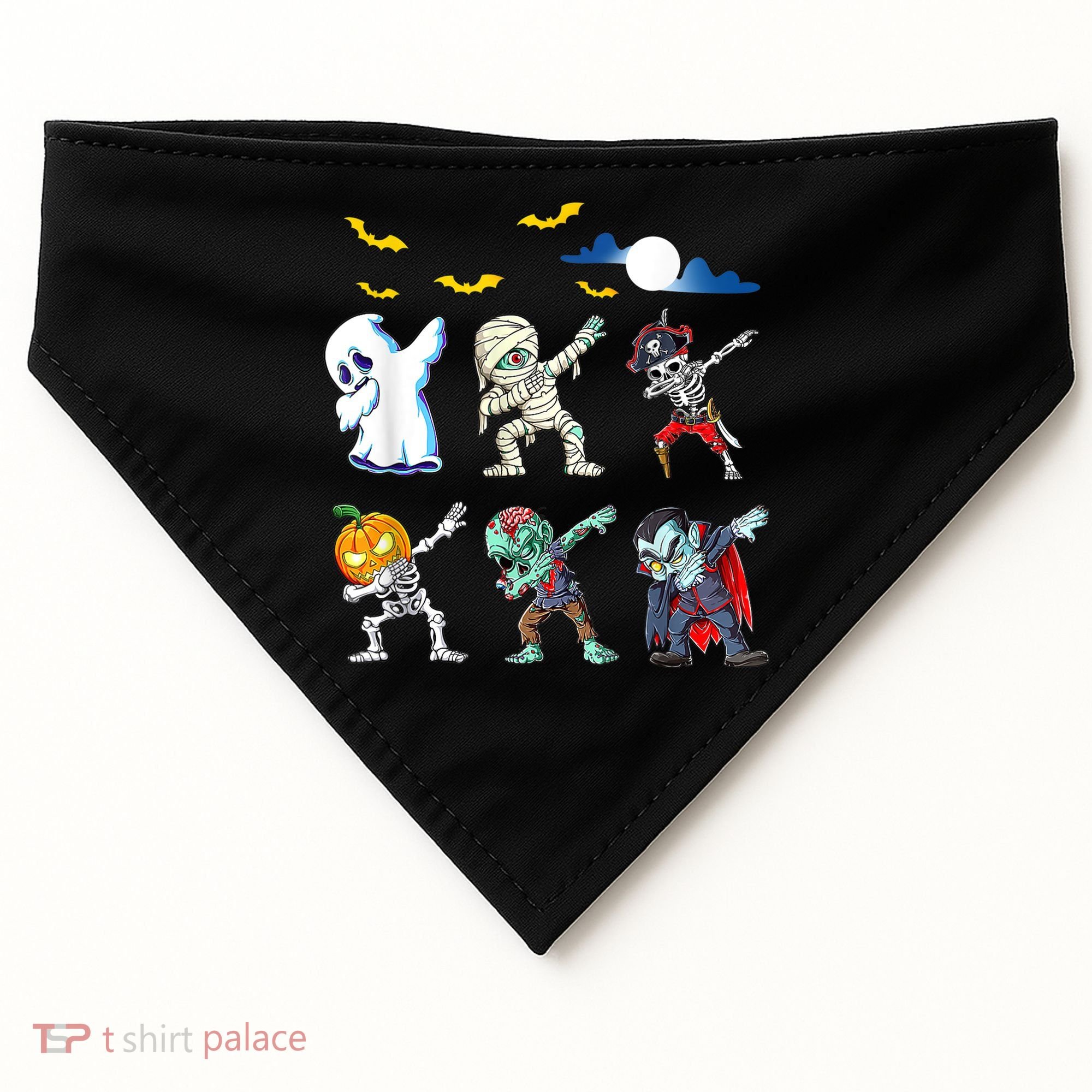 Dabbing Halloween Boys Skeleton Zombie Scary Pumpkin Mummy USA-Made Doggie Bandana