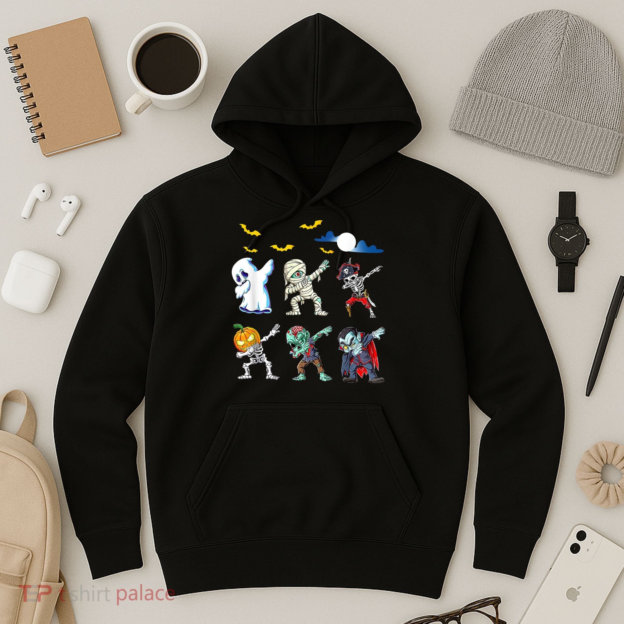 Dabbing Halloween Boys Skeleton Zombie Scary Pumpkin Mummy Hoodie