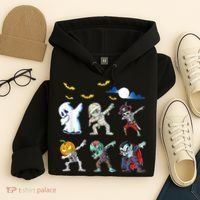 Dabbing Halloween Boys Skeleton Zombie Scary Pumpkin Mummy Hoodie thumb 4
