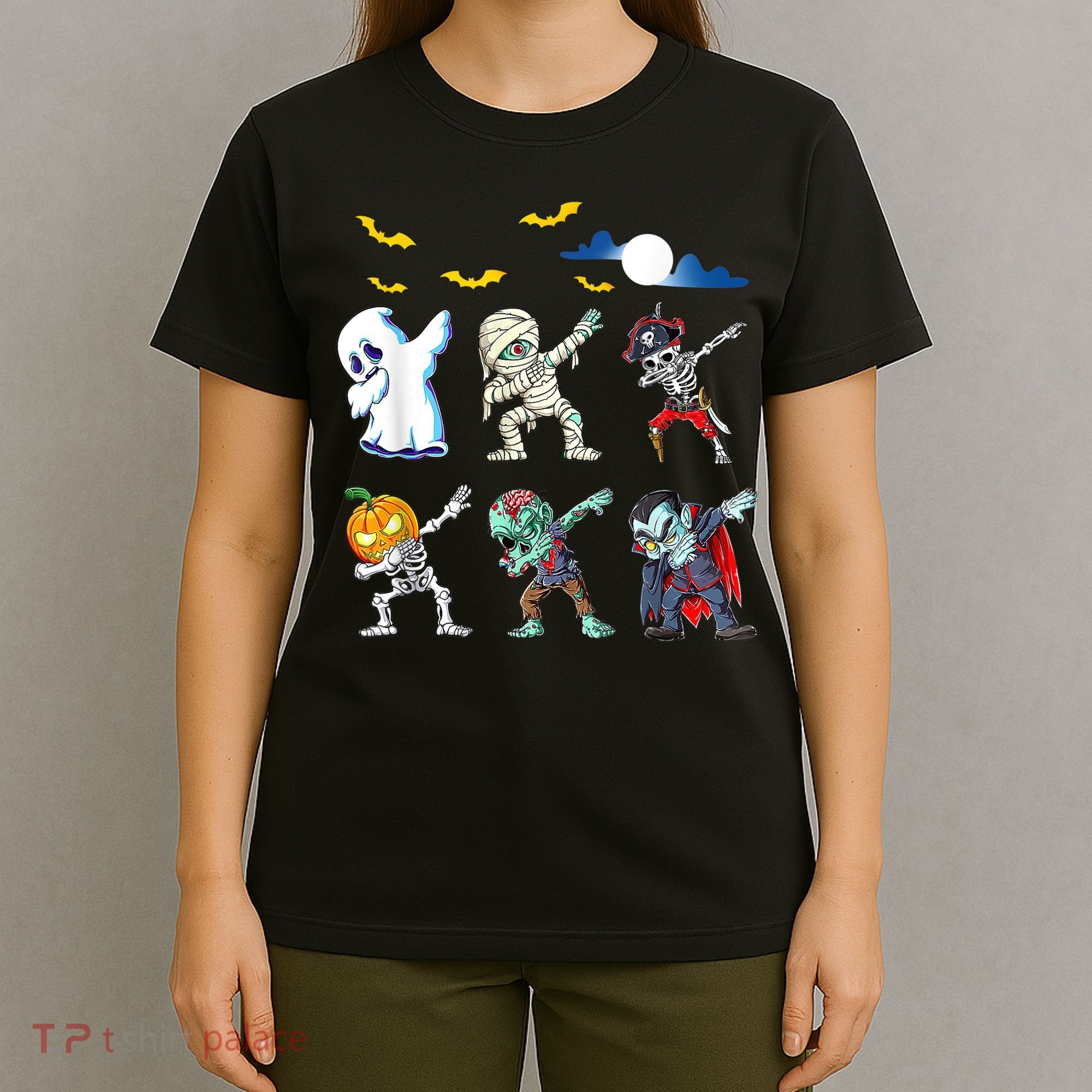 Dabbing Halloween Boys Skeleton Zombie Scary Pumpkin Mummy T-Shirt