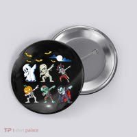 Dabbing Halloween Boys Skeleton Zombie Scary Pumpkin Mummy Button thumb 0