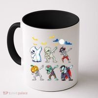 Dabbing Halloween Boys Skeleton Zombie Scary Pumpkin Mummy Coffee Mug thumb 0