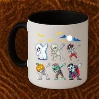 Dabbing Halloween Boys Skeleton Zombie Scary Pumpkin Mummy Coffee Mug thumb 2
