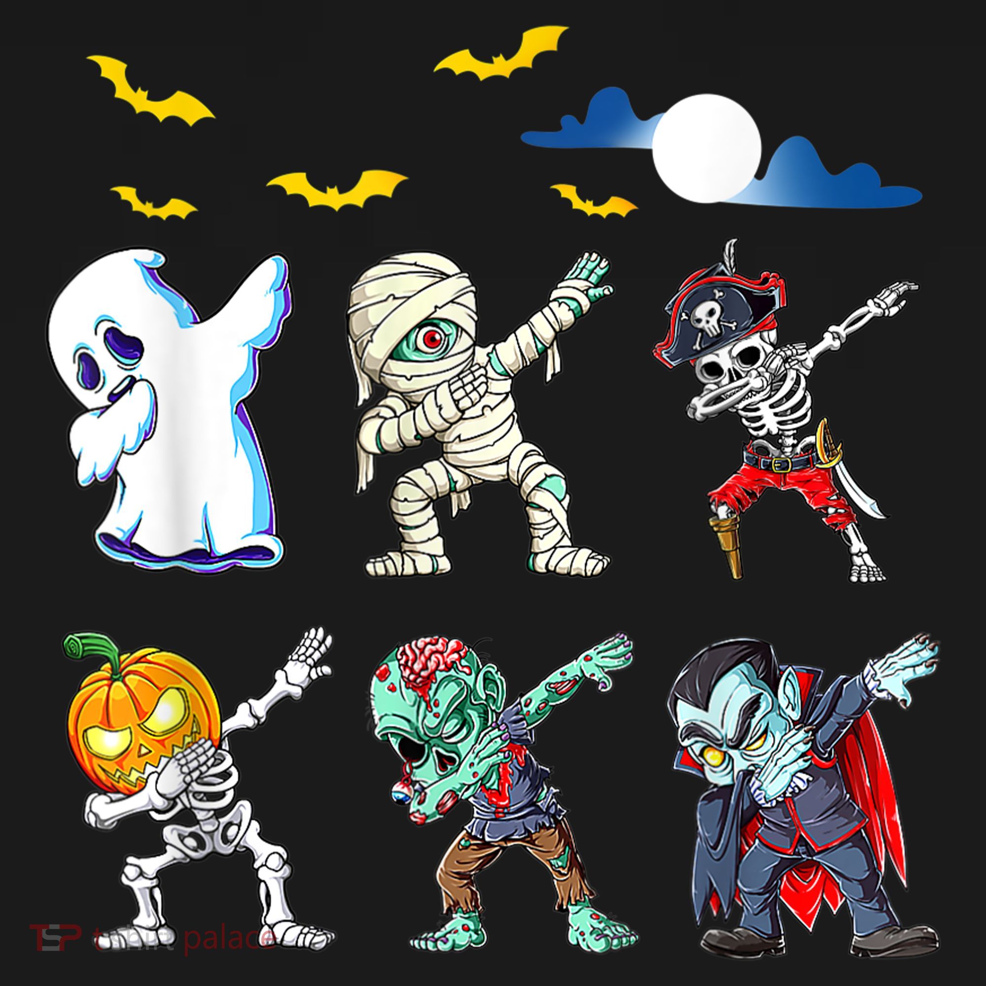 Dabbing Halloween Boys Skeleton Zombie Scary Pumpkin Mummy Women's Hoodie
