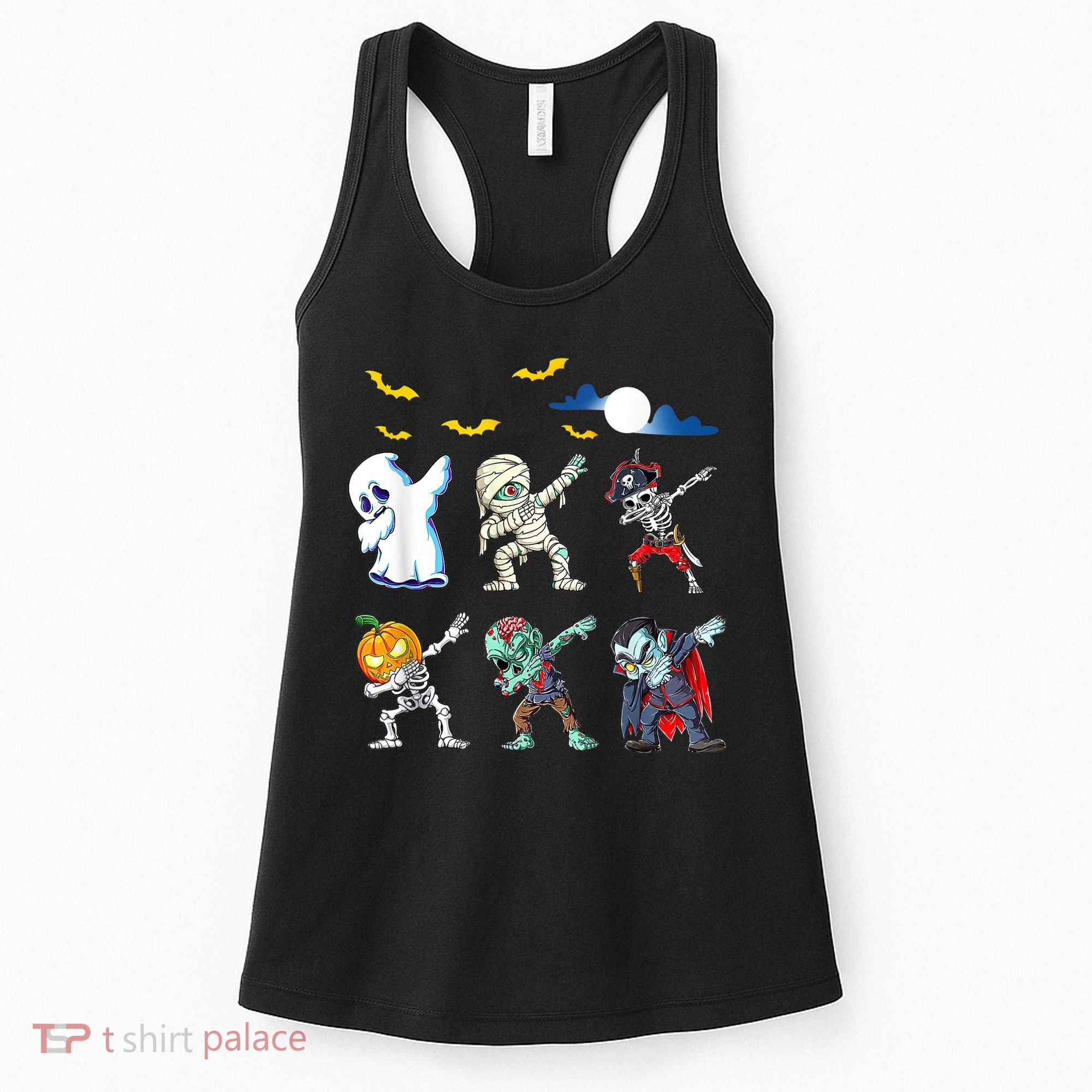 Dabbing Halloween Boys Skeleton Zombie Scary Pumpkin Mummy Women's Tank Top