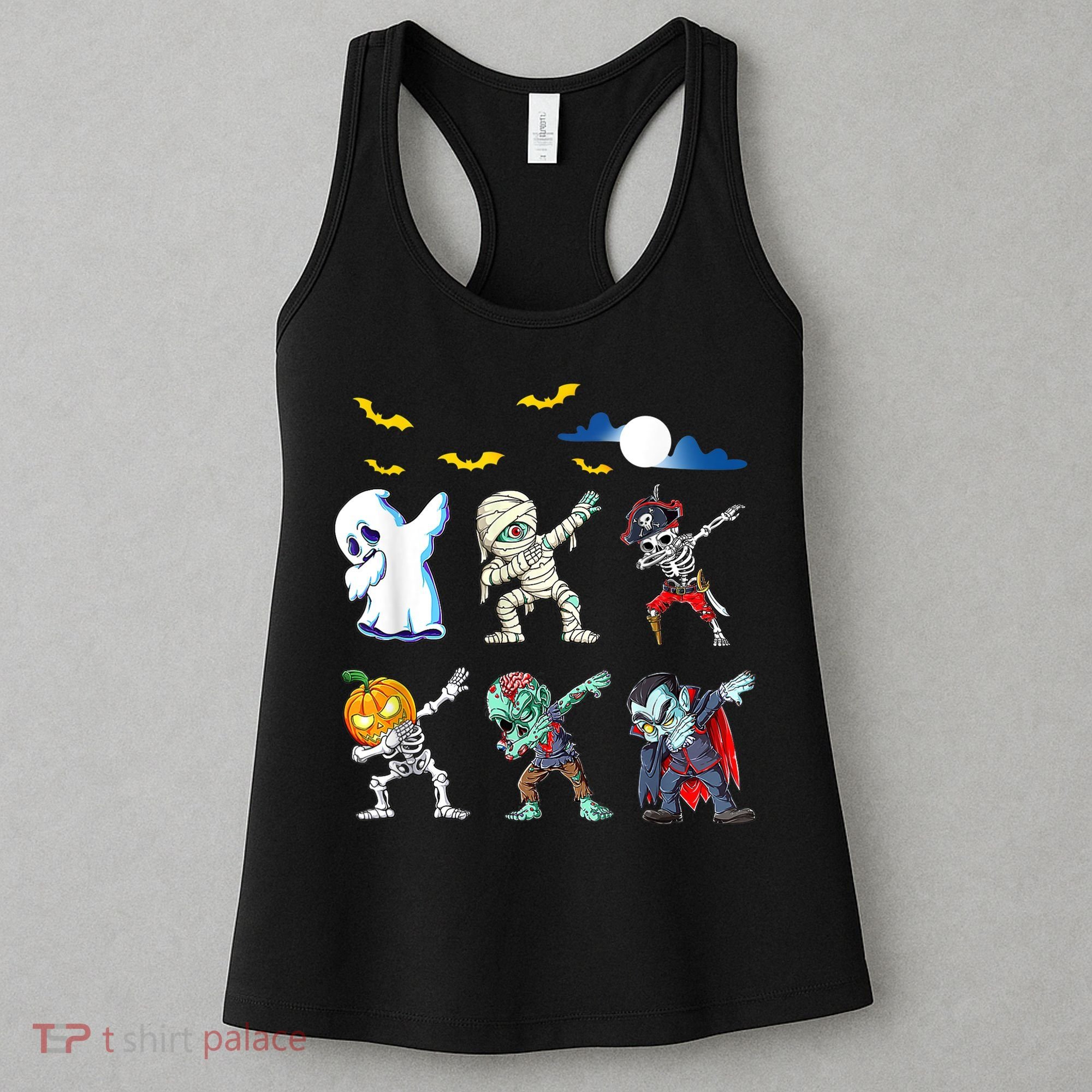 Dabbing Halloween Boys Skeleton Zombie Scary Pumpkin Mummy Women's Tank Top