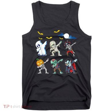Dabbing Halloween Boys Skeleton Zombie Scary Pumpkin Mummy Tank Top