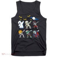 Dabbing Halloween Boys Skeleton Zombie Scary Pumpkin Mummy Tank Top thumb 0
