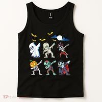 Dabbing Halloween Boys Skeleton Zombie Scary Pumpkin Mummy Tank Top thumb 2
