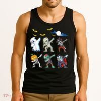 Dabbing Halloween Boys Skeleton Zombie Scary Pumpkin Mummy Tank Top thumb 3