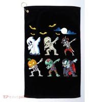 Dabbing Halloween Boys Skeleton Zombie Scary Pumpkin Mummy Golf Towel thumb 0