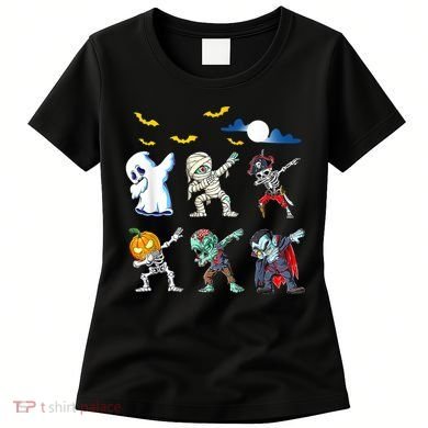 Dabbing Halloween Boys Skeleton Zombie Scary Pumpkin Mummy Women's T-Shirt