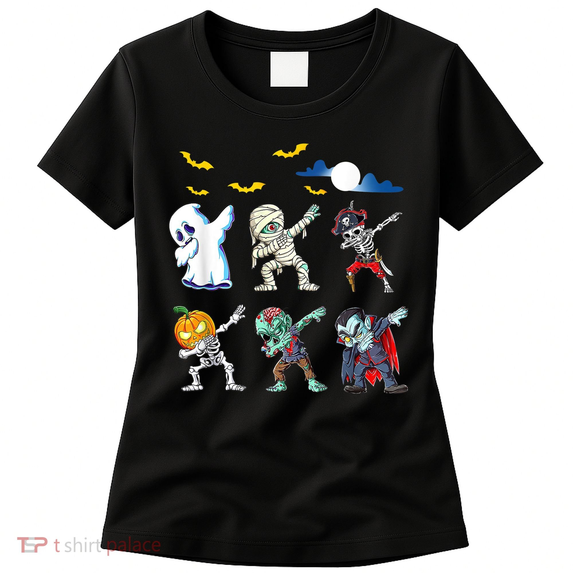 Dabbing Halloween Boys Skeleton Zombie Scary Pumpkin Mummy Women's T-Shirt