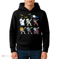 Dabbing Halloween Boys Skeleton Zombie Scary Pumpkin Mummy Kids Hoodie thumb 4